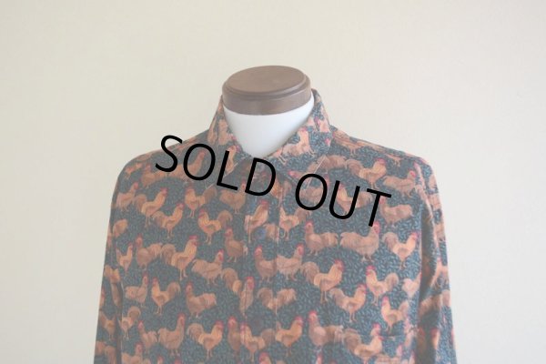 画像5: ニワトリ柄コットンシャツ  実寸L