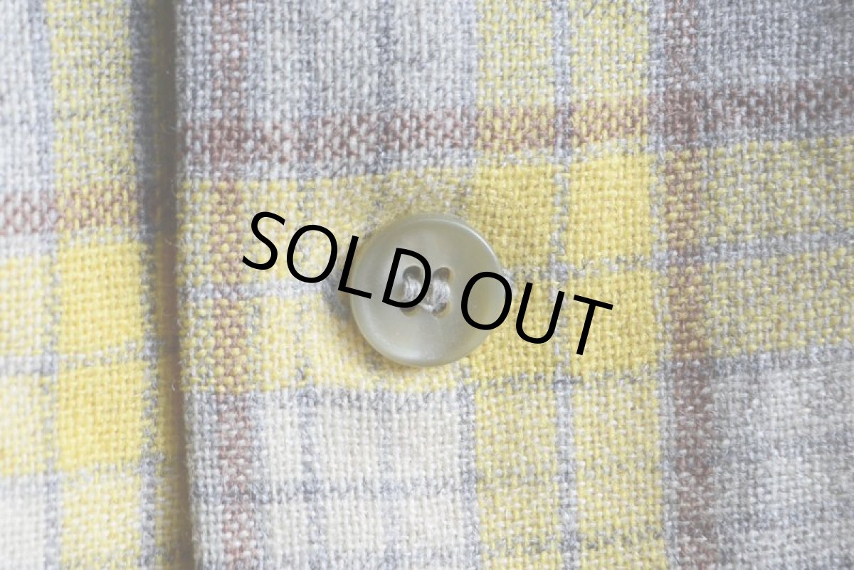 画像9: 1950s PENDLETON ウールシャツ　 YEL×GRY　 表記M  (9)