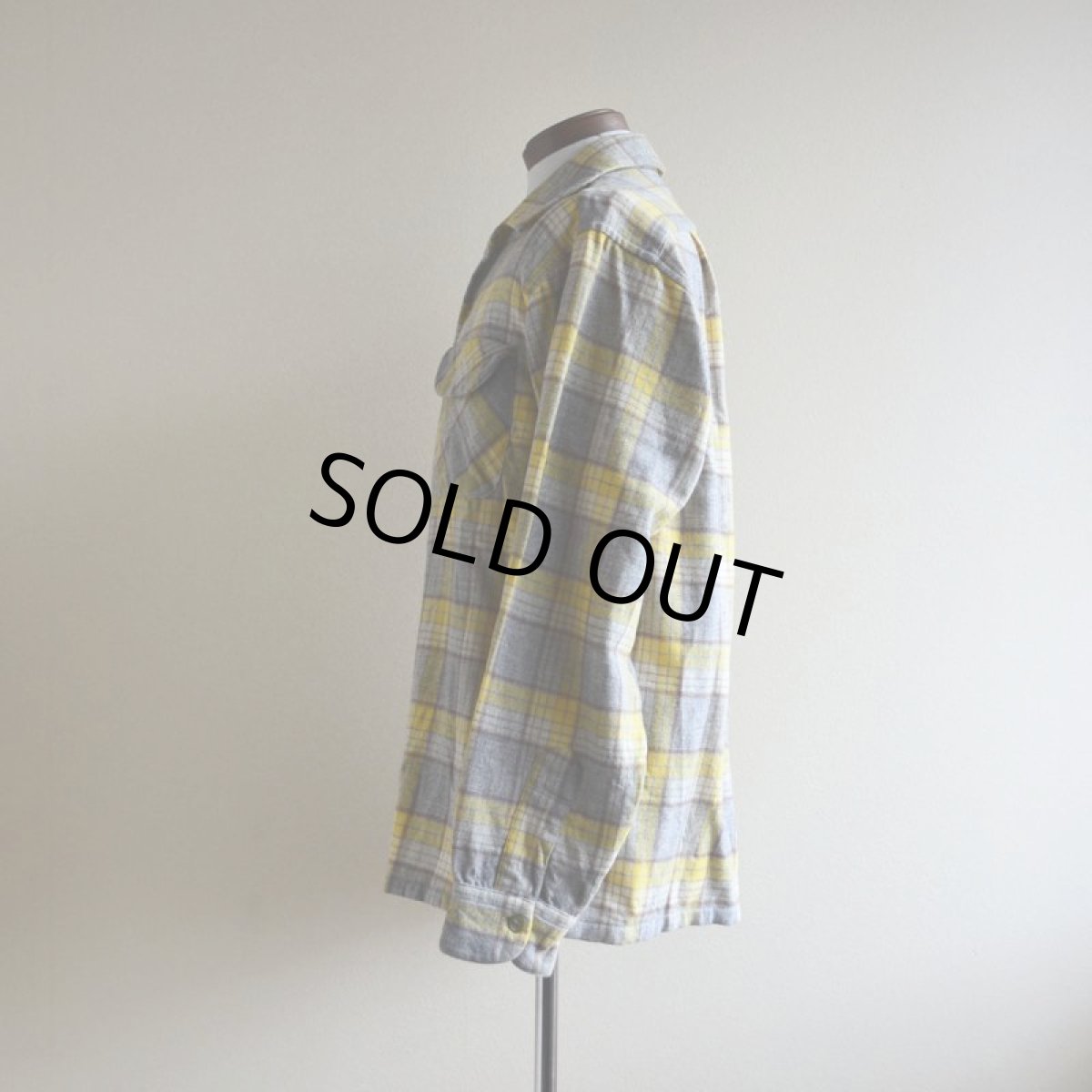 画像4: 1950s PENDLETON ウールシャツ　 YEL×GRY　 表記M  (4)