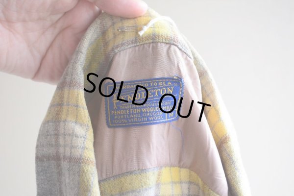 画像5: 1950s PENDLETON ウールシャツ　 YEL×GRY　 表記M 