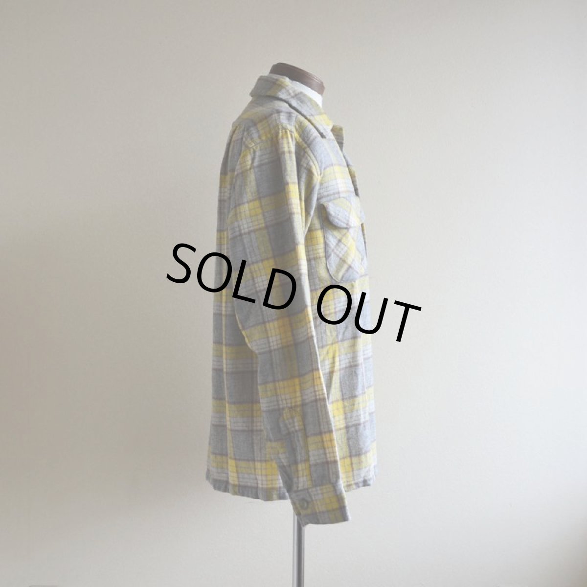 画像2: 1950s PENDLETON ウールシャツ　 YEL×GRY　 表記M  (2)