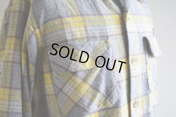 画像8: 1950s PENDLETON ウールシャツ　 YEL×GRY　 表記M 