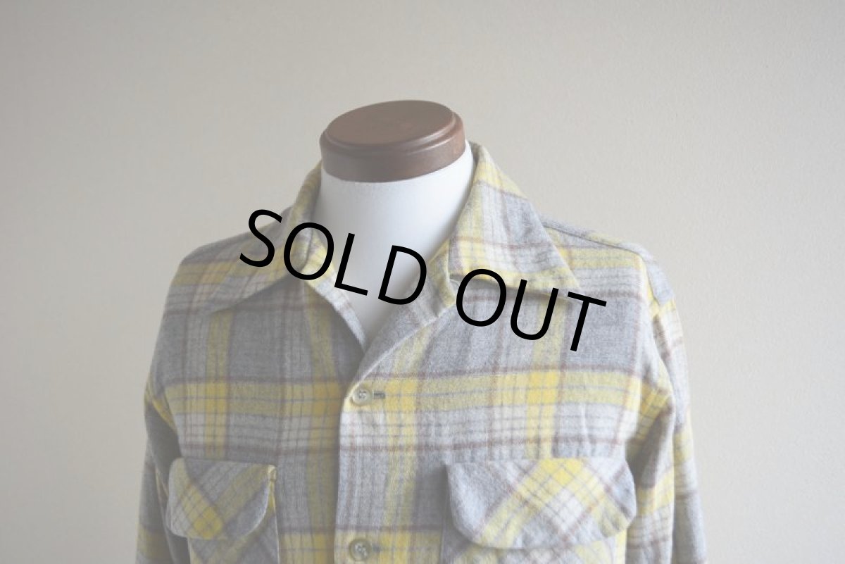 画像6: 1950s PENDLETON ウールシャツ　 YEL×GRY　 表記M  (6)