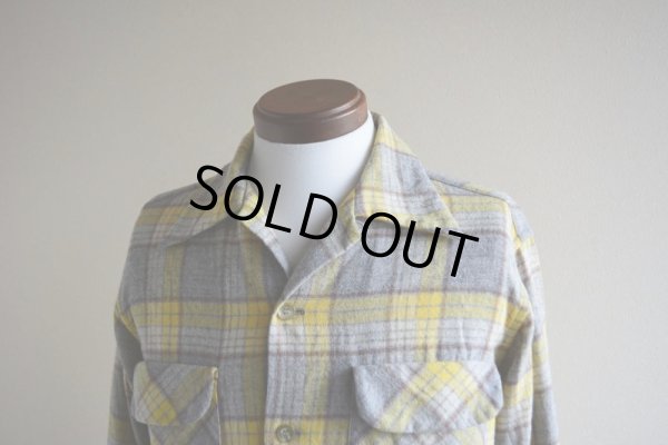画像6: 1950s PENDLETON ウールシャツ　 YEL×GRY　 表記M 