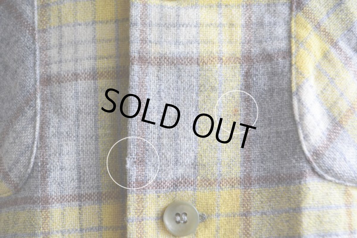 画像12: 1950s PENDLETON ウールシャツ　 YEL×GRY　 表記M  (12)