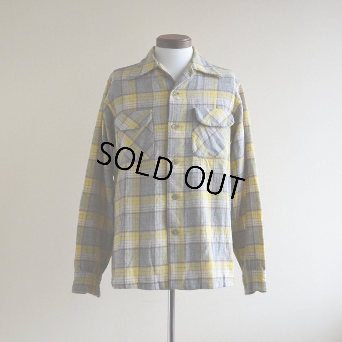 画像1: 1950s PENDLETON ウールシャツ　 YEL×GRY　 表記M  (1)