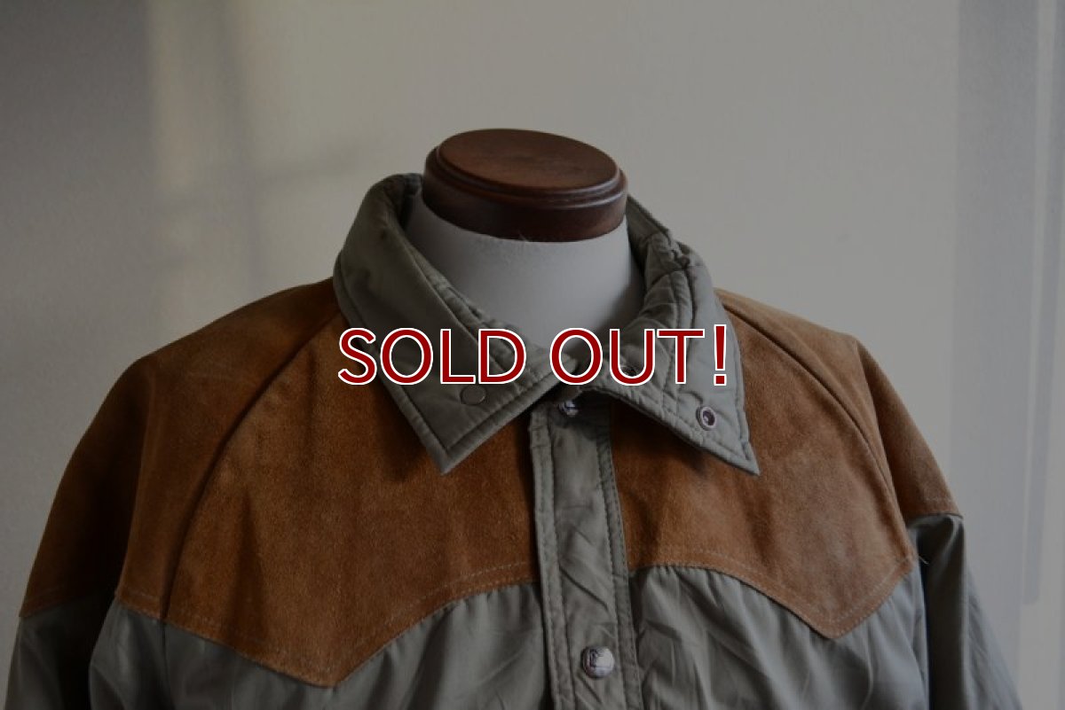 画像9: 1970s Woolrich レザーヨークダウンジャケット　 表記L  (9)
