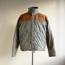 画像1: 1970s Woolrich レザーヨークダウンジャケット　 表記L  (1)