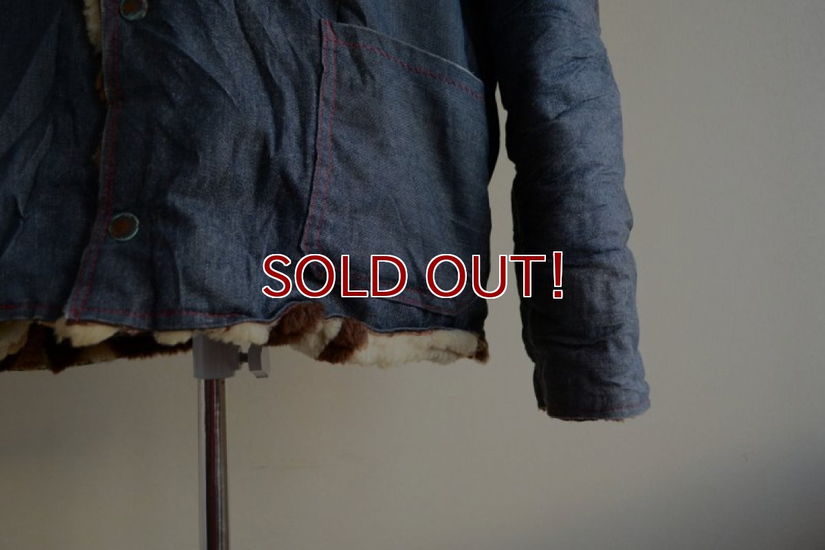 画像10: VINTAGE デニムボアジャケット　 ムートンボアライナー　 実寸ML  (10)