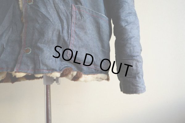 画像10: VINTAGE デニムボアジャケット  ムートンボアライナー  実寸ML