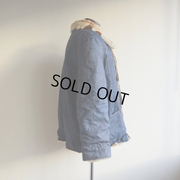 画像3: VINTAGE デニムボアジャケット  ムートンボアライナー  実寸ML