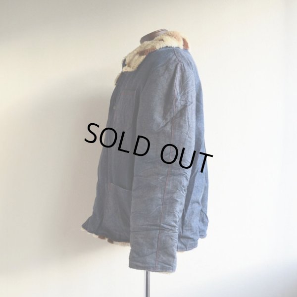 画像5: VINTAGE デニムボアジャケット  ムートンボアライナー  実寸ML
