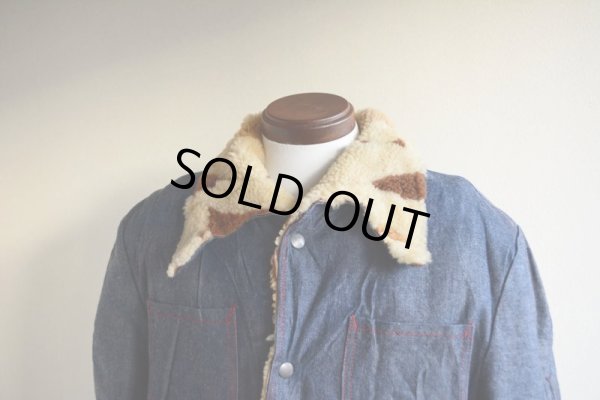 画像7: VINTAGE デニムボアジャケット  ムートンボアライナー  実寸ML