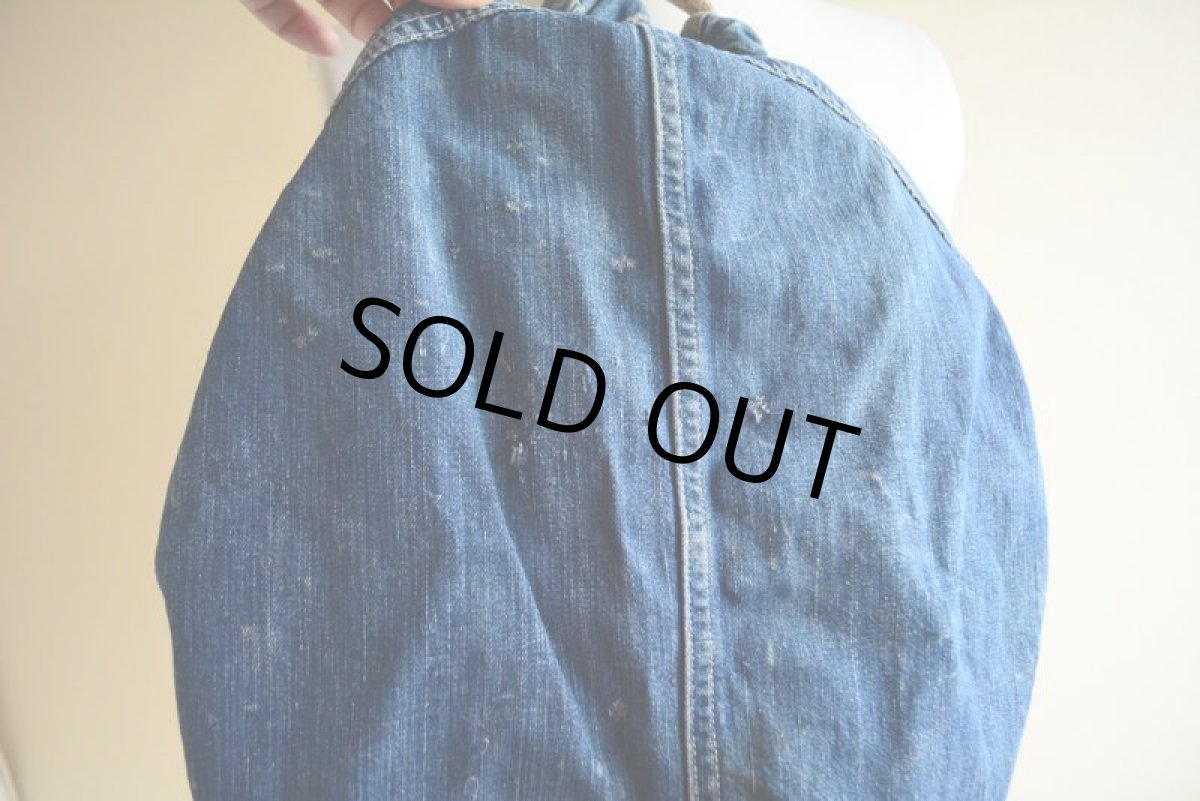 画像7: 1940s US.MILITARY デニムランドリーバッグ  (7)