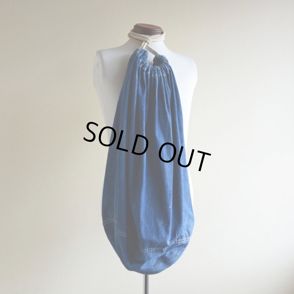 画像1: 1940s US.MILITARY デニムランドリーバッグ  (1)