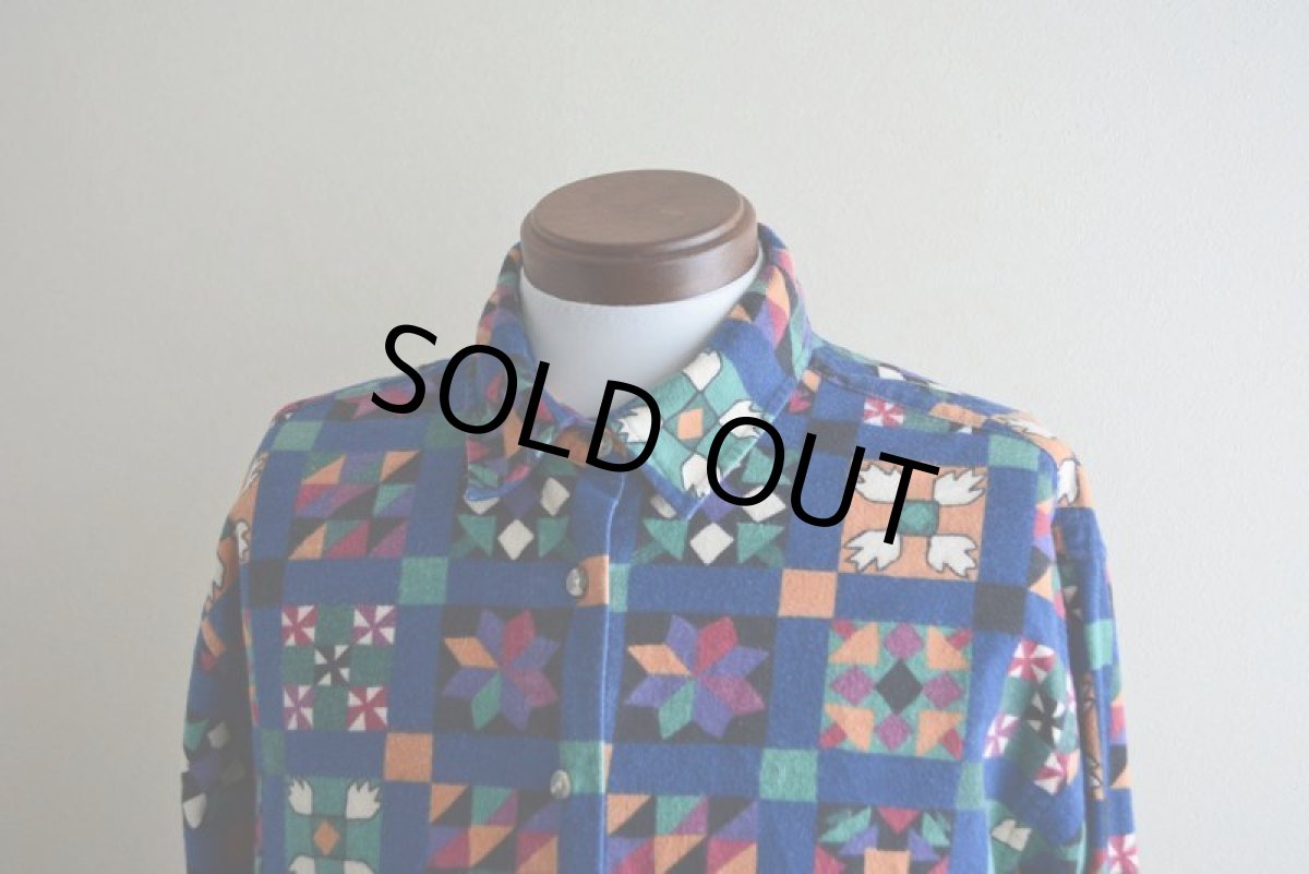 画像6: 1990s L.L.Bean 総柄プリントネルシャツ　 表記 WOMEN'S 18  (6)