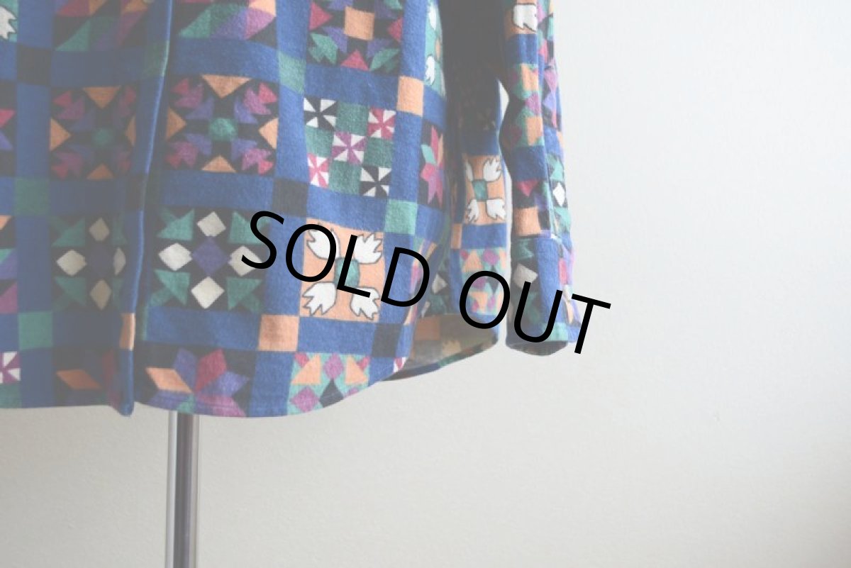 画像7: 1990s L.L.Bean 総柄プリントネルシャツ　 表記 WOMEN'S 18  (7)