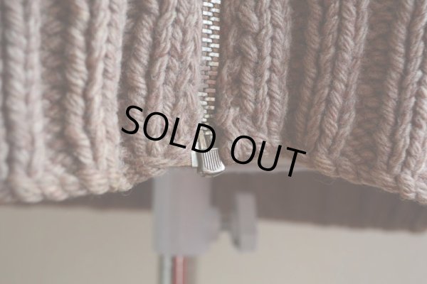 画像7: 1950s クラシックカー柄カウチンセーター  LIGHTNING ZIP コの字留め  実寸M