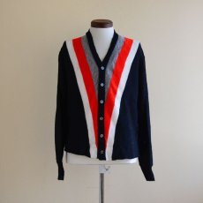 画像1: 1960s〜 アクリルニットカーディガン　 実寸M  (1)