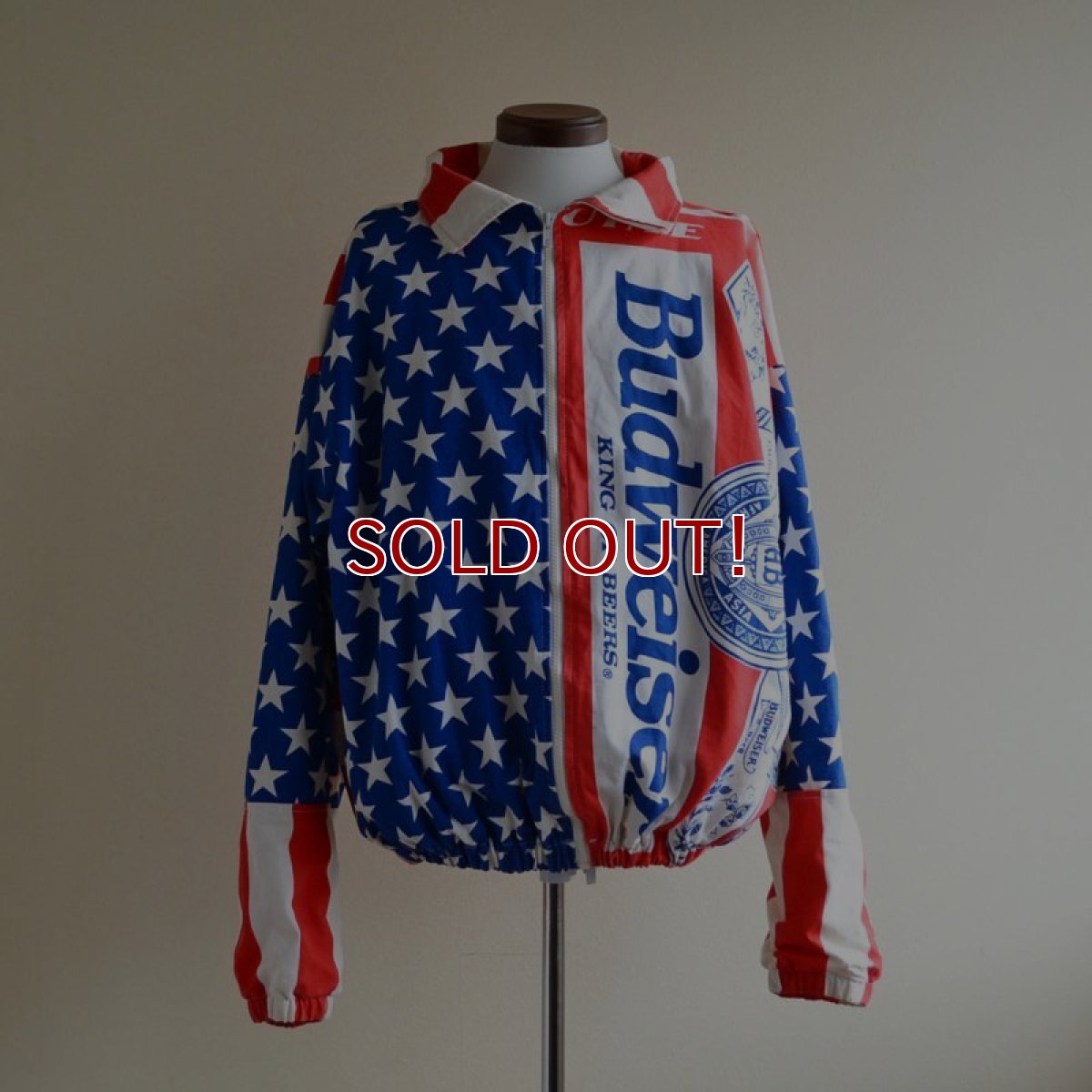 画像1: 1990s BUDWEISER 総柄コットンジャケット　 MADE IN USA　 表記L  (1)
