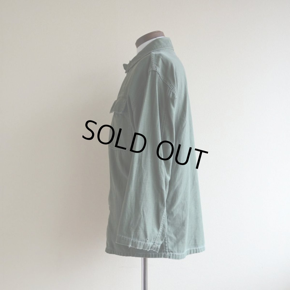 画像4: 1960s US.ARMY ユーティリティシャツ　 OG107 1st　 実寸M  (4)