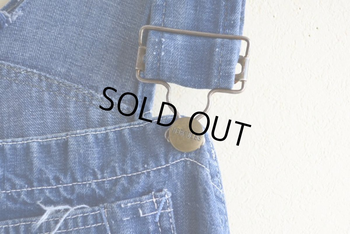 画像6: 1960s HERCULES デニムオーバーオール　 実寸W45(114cm)  (6)