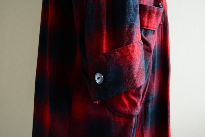 60s PENDLETON ガウンコート オンブレ シャドーチェック 1960s PENDLETON ウールガウン オンブレチェック 表記L - 古着屋