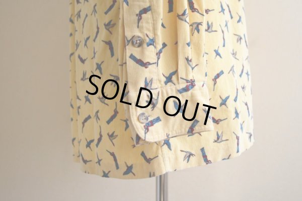 画像12: 1980s ALAN FLUSSER チンスト付きプリントコーデュロイシャツ　 表記M 