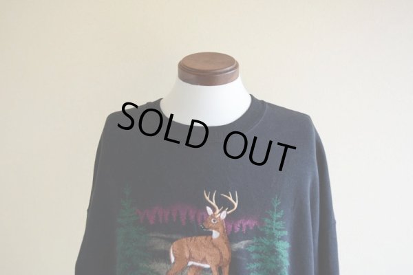 画像6: 1990s シカ刺繍 アニマルプリントスウェット  表記2XL