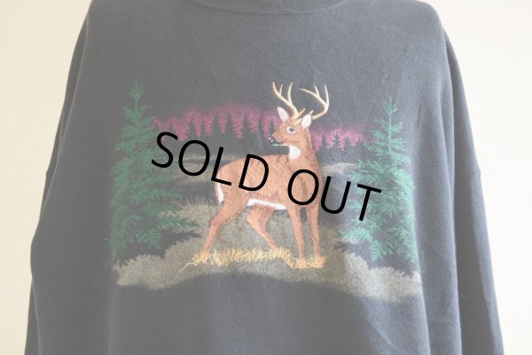 画像7: 1990s シカ刺繍 アニマルプリントスウェット  表記2XL