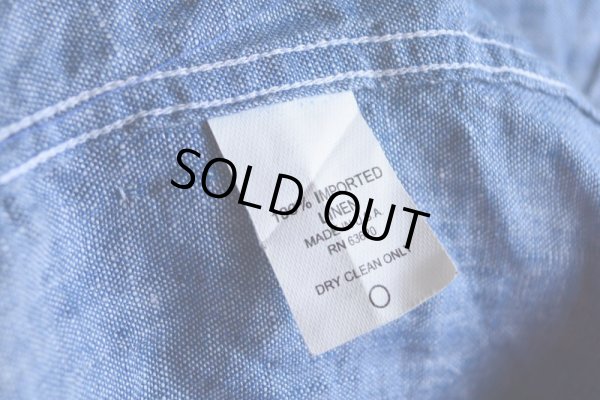 画像14: GITMAN VINTAGE リネンシャンブレーシャツ  表記L