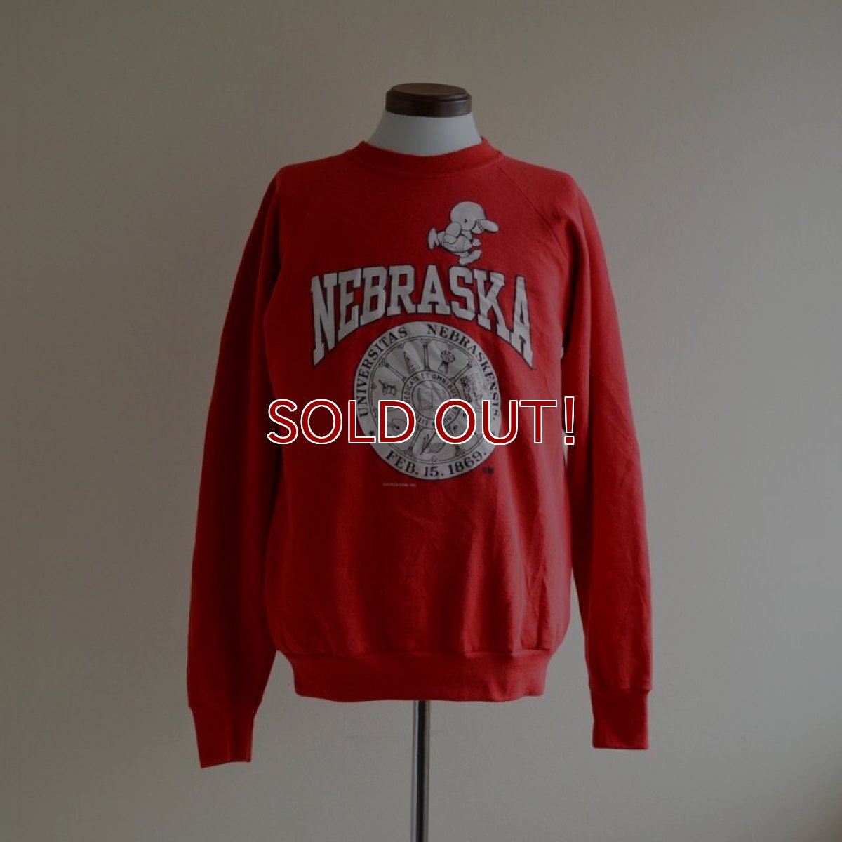 画像1: 1980‐90s NEBRASKA カレッジスウェット　 表記XL  (1)