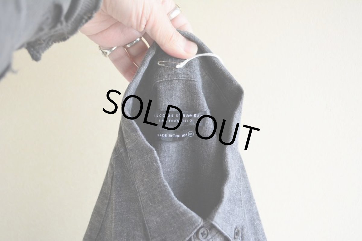 画像5: WELCOME STRANGER ブラックシャンブレー BDシャツ　 COTTON×LINEN　 表記M  (5)