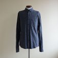 画像1: WELCOME STRANGER ブラックシャンブレー BDシャツ　<br>COTTON×LINEN　<br>表記M<br> (1)