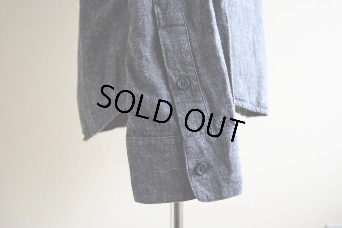 画像10: WELCOME STRANGER ブラックシャンブレー BDシャツ　 COTTON×LINEN　 表記M  (10)