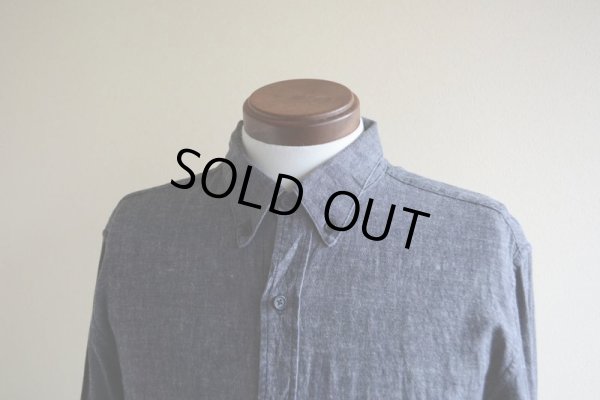 画像6: WELCOME STRANGER ブラックシャンブレー BDシャツ　 COTTON×LINEN　 表記M 