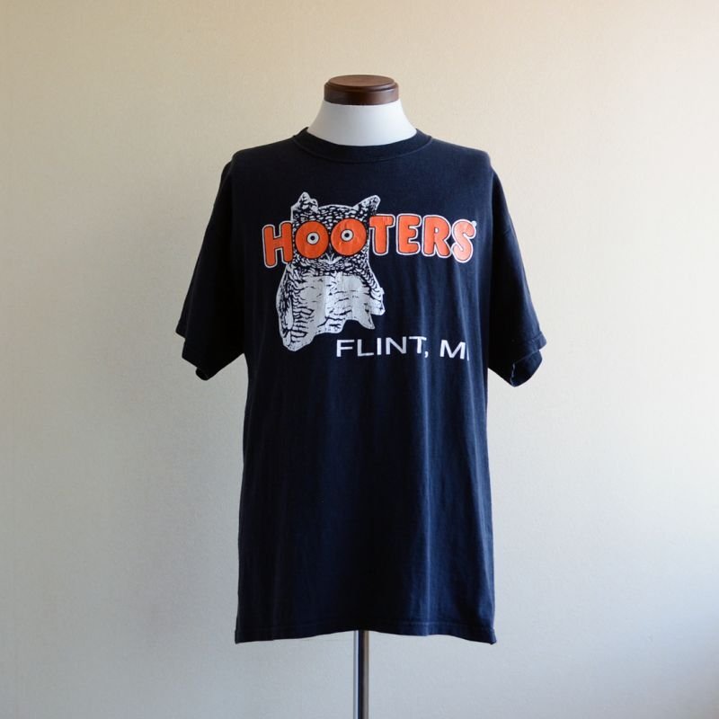 激レア 90年代 HOOTERS フーターズ ボーダー 両面デザイン Tシャツ 1990s HOOTERS 両面プリントTシャツ 表記L - 古着屋HamburgCafe