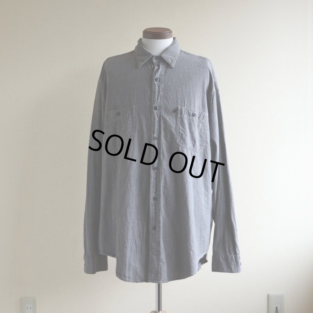 画像1: POLO JEANS Co. ブラックシャンブレーシャツ　 表記XL  (1)