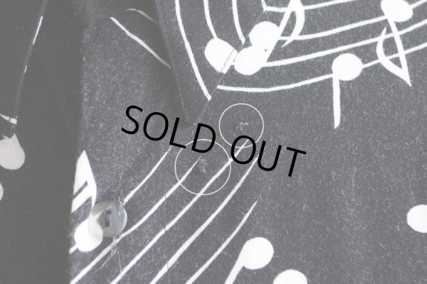 画像11: 1990s 音符柄レーヨンシャツ  表記L