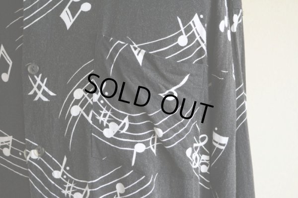 画像8: 1990s 音符柄レーヨンシャツ  表記L