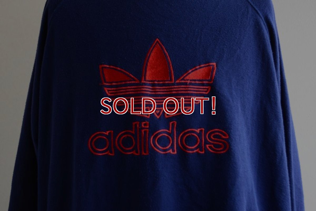 画像7: 1980s〜 adidas トレフォイルロゴ刺繍スウェット　 実寸L  (7)