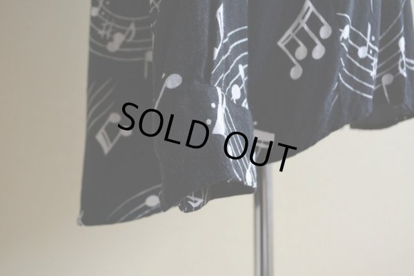 画像10: 1990s 音符柄レーヨンシャツ  表記L