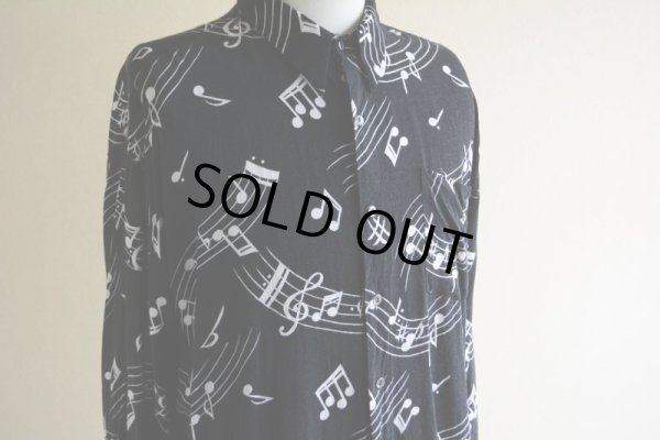 画像7: 1990s 音符柄レーヨンシャツ  表記L