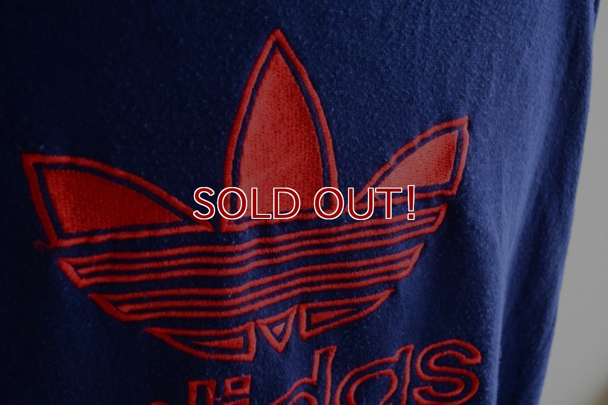 画像8: 1980s〜 adidas トレフォイルロゴ刺繍スウェット　 実寸L  (8)
