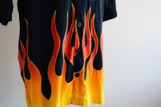 画像8: DAVID CAREY ファイヤーパターン 半袖シャツ　 COTTON×RAYON　 表記L  (8)