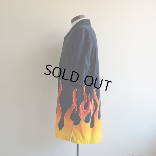 画像4: DAVID CAREY ファイヤーパターン 半袖シャツ  COTTON×RAYON  表記L