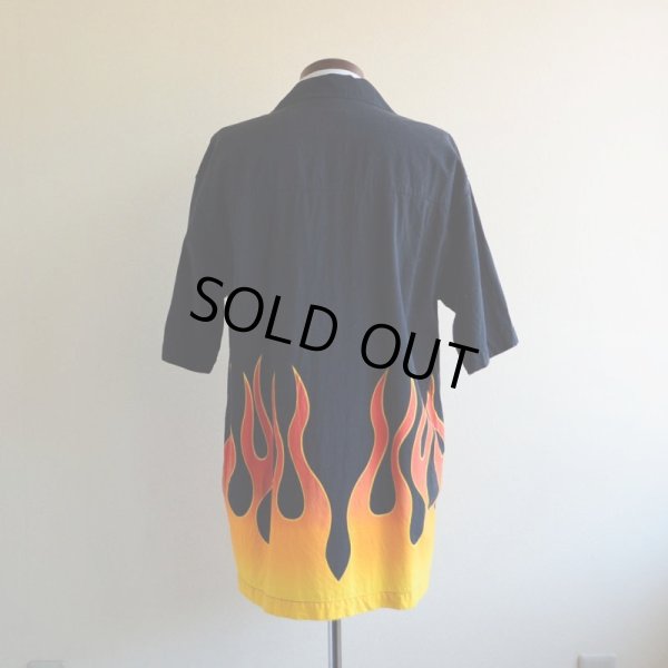 画像3: DAVID CAREY ファイヤーパターン 半袖シャツ  COTTON×RAYON  表記L