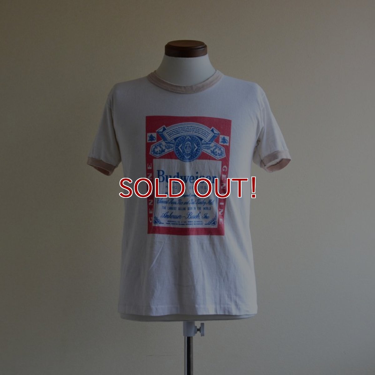 画像1: 1970s Budweiser リンガーTシャツ　 実寸S  (1)