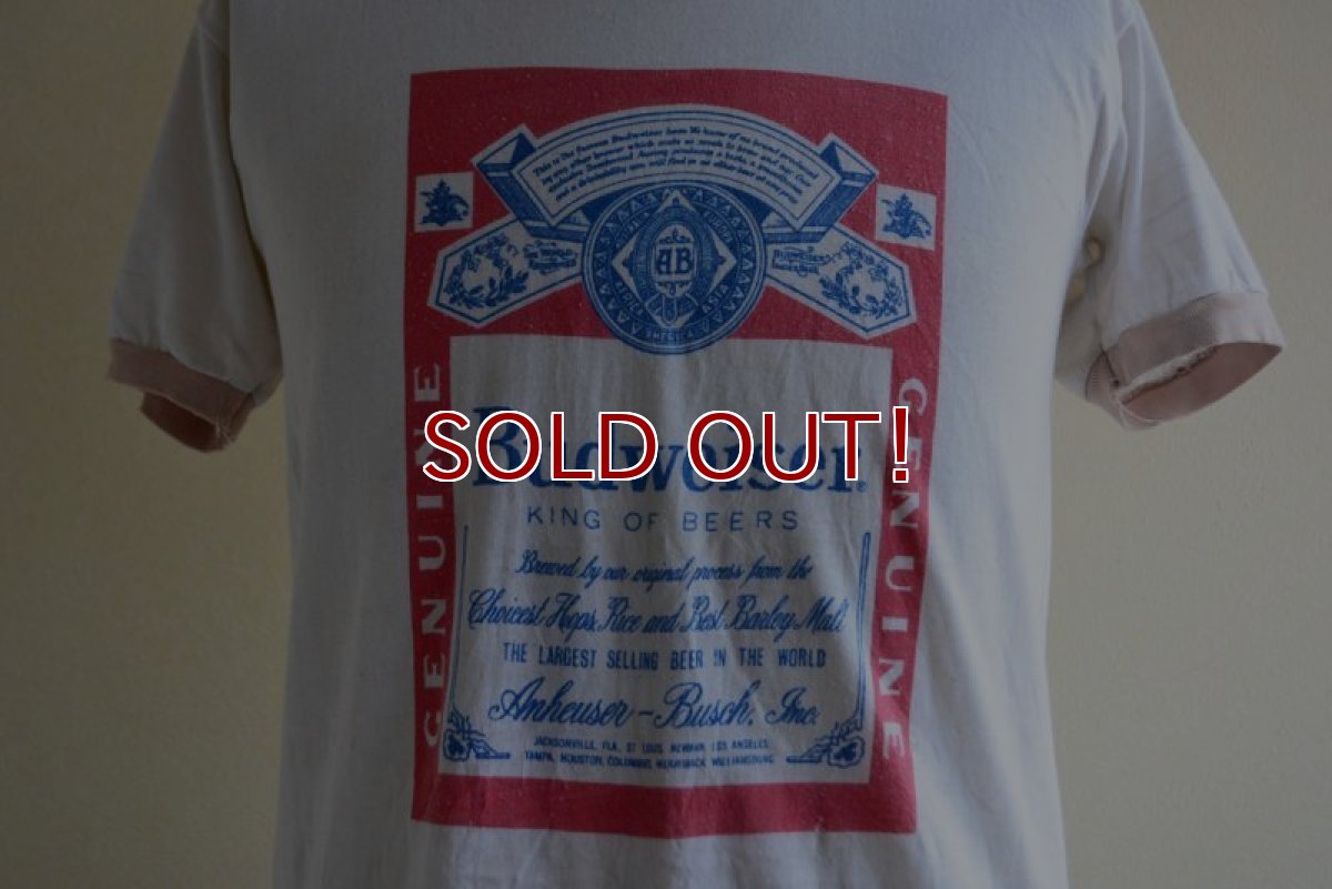 画像10: 1970s Budweiser リンガーTシャツ　 実寸S  (10)