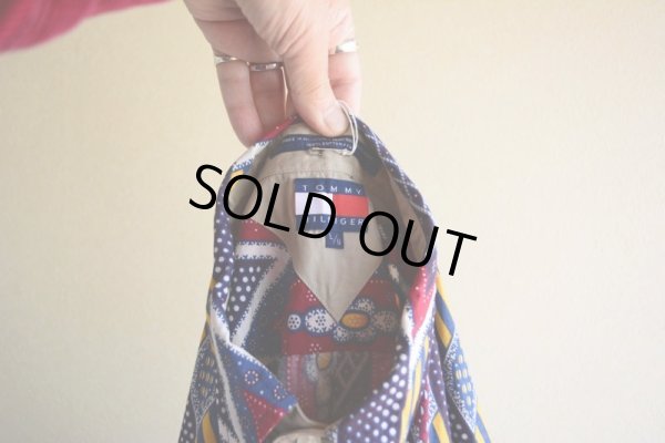 画像5: 1990s TOMMY HILFIGER 総柄 半袖シャツ　 表記L 